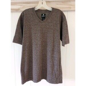 PJ Mark Mens Large TShirt VNeck Brown Heather Short Sleeve Casual